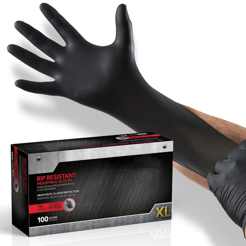 Disposable Gloves Nitrile - 100PCS Black Nitrile Gloves Disposable Latex