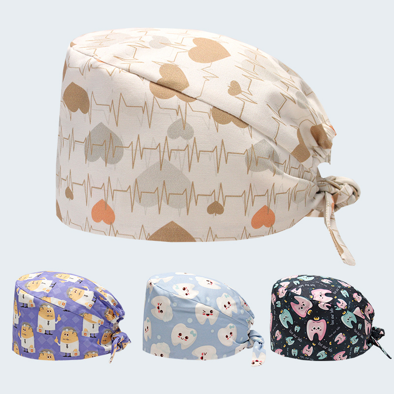 Medical Lab Business - Women's Cotton Medical Scrub Caps Pet