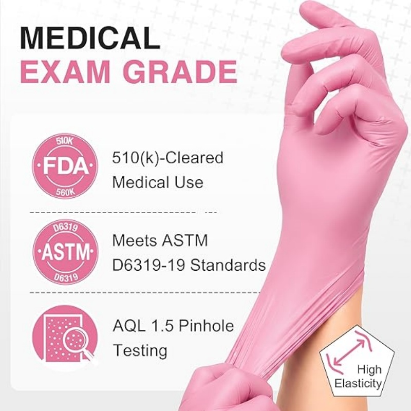 Pink Nitrile Disposable Gloves - Disposable Gloves Nitrile recension och pris