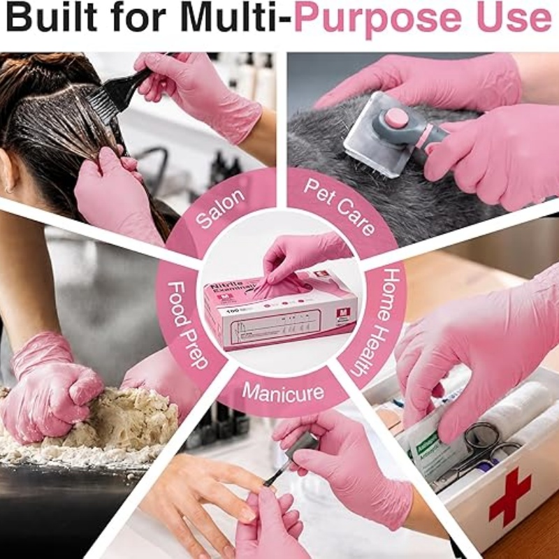 Pink Nitrile Disposable Gloves - Disposable Gloves Nitrile recension och pris