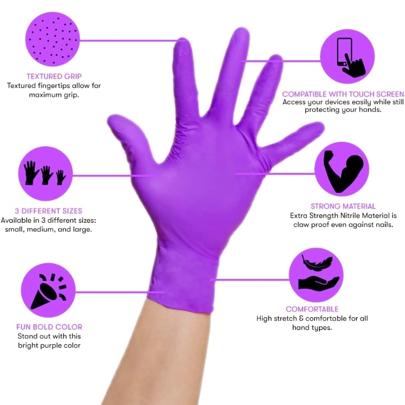50/100PCS Violet Nitrile Glove - Disposable Gloves Nitrile recension och pris